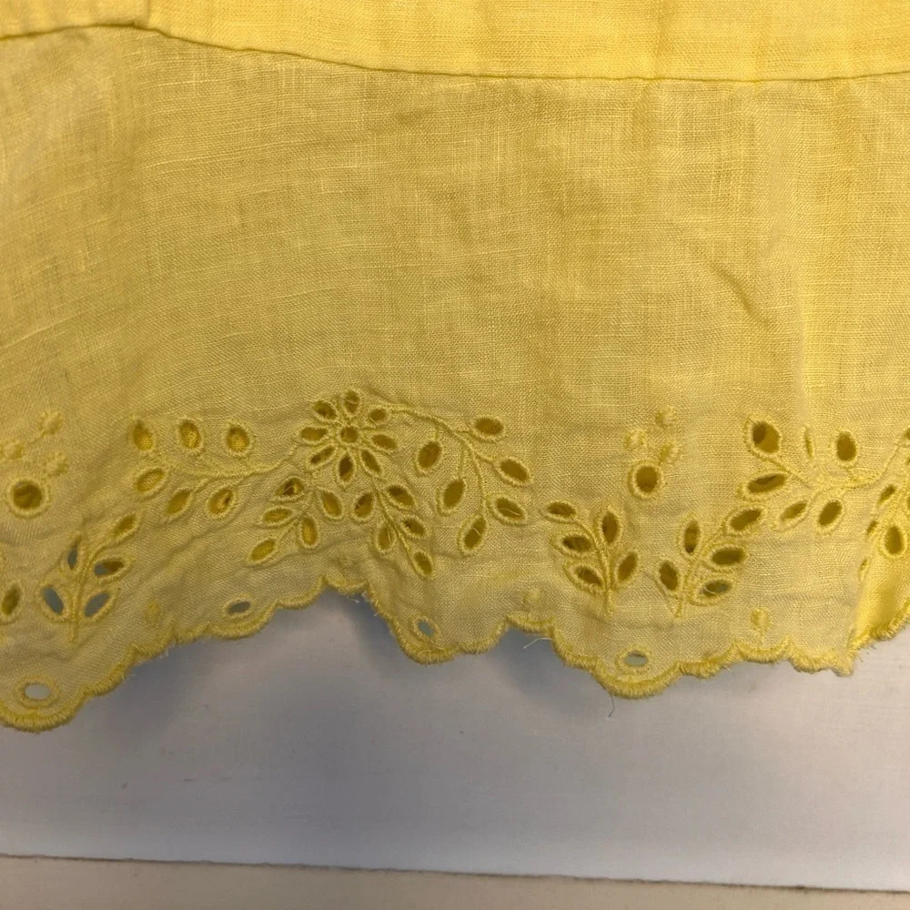Aritzia Lemon Meringue Yellow Wilfred Arwen Linen Top - Picture 8 of 9